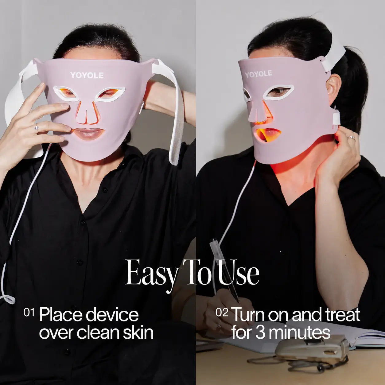 Wrinkle Retreat Pro LED Face Mask with Red, Infrared, Deep Red, and Amber Light Therapy