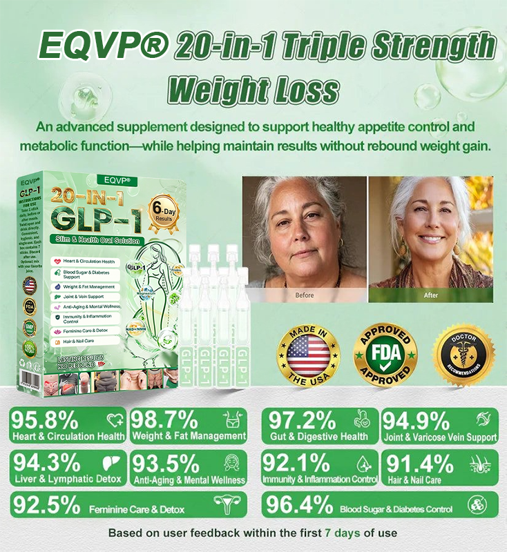 USCVS Online | EQVP® 𝗚𝗟𝗣-𝟭 𝟐𝟎-𝐢𝐧-𝟏 𝐒𝐥𝐢𝐦 & 𝐇𝐞𝐚𝐥𝐭𝐡 𝐎𝐫𝐚𝐥 𝐒𝐨𝐥𝐮𝐭𝐢𝐨𝐧 -𝑶𝒏𝒄𝒆 𝒂 𝒅𝒂𝒚, 𝒓𝒆𝒔𝒖𝒍𝒕𝒔 𝒊𝒏 6 𝒅𝒂𝒚𝒔, 𝑾𝒊𝒕𝒉 100 𝑩𝒊𝒍𝒍𝒊𝒐𝒏 𝑪𝑭𝑼 𝑨𝒄𝒕𝒊𝒗𝒆 𝑷𝒓𝒐𝒃𝒊𝒐𝒕𝒊𝒄𝒔 ✅ 𝑺𝒖𝒑𝒑𝒐𝒓𝒕𝒔 𝒘𝒆𝒊𝒈𝒉𝒕 𝒎𝒂𝒏𝒂𝒈𝒆𝒎𝒆𝒏𝒕, 𝒉𝒆𝒂𝒓𝒕 𝒉𝒆𝒂𝒍𝒕𝒉, 𝒅𝒊𝒂𝒃𝒆𝒕𝒆𝒔, 𝒈𝒖𝒕 & 𝒘𝒐𝒎𝒆𝒏’𝒔 𝒉𝒆𝒂𝒍𝒕𝒉, 𝒘𝒉𝒊𝒍𝒆 𝒇𝒊𝒓𝒎𝒊𝒏𝒈 𝒔𝒌𝒊𝒏 & 𝒃𝒐𝒐𝒔𝒕𝒊𝒏𝒈 𝒆𝒏𝒆𝒓𝒈𝒚.