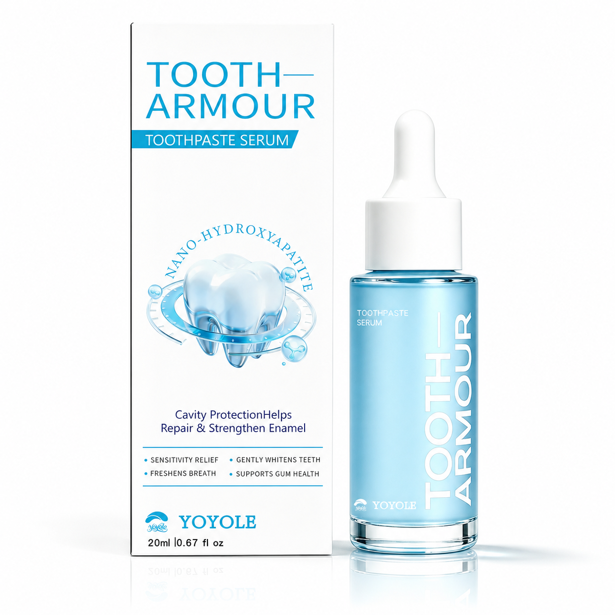 Worried About Weak Enamel or Stubborn Stains? Meet YOYOLE Tooth Armour Toothpaste Serum.