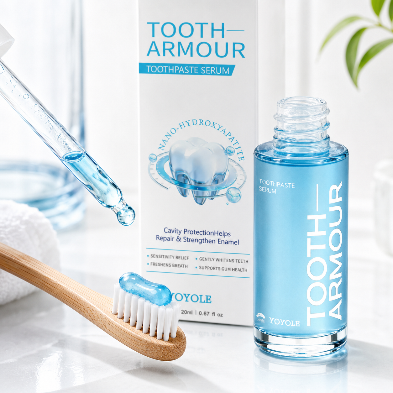 Worried About Weak Enamel or Stubborn Stains? Meet YOYOLE Tooth Armour Toothpaste Serum.