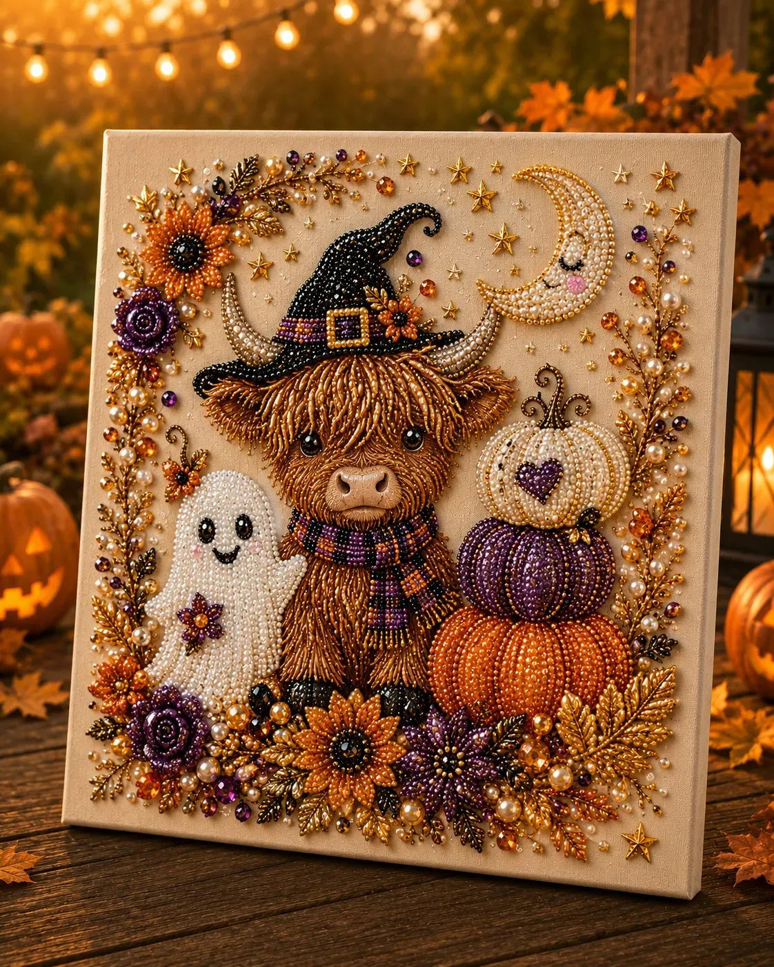 Halloween Pearl Art DIY Kit - Turn Tiny Pearls into SpookyCute Magic (Size:7.87in*7.87in)
