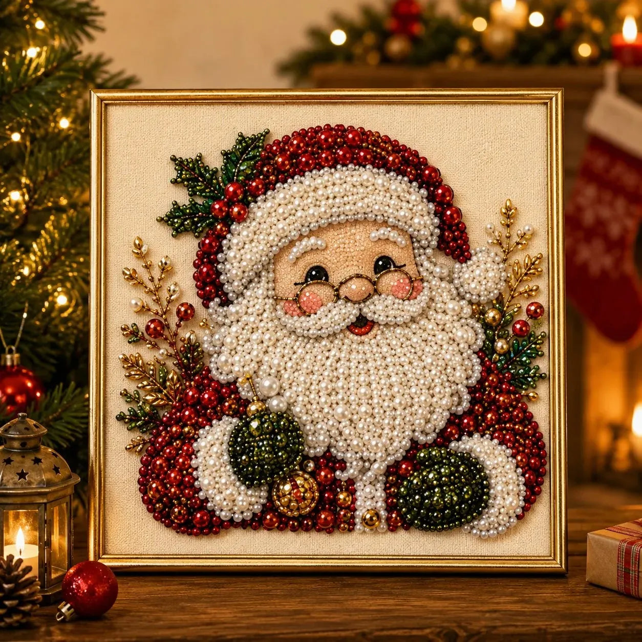 Christmas Pearl Art DIY Kit - Turn Tiny Pearls into SpookyCute Magic (20cm*20cm)