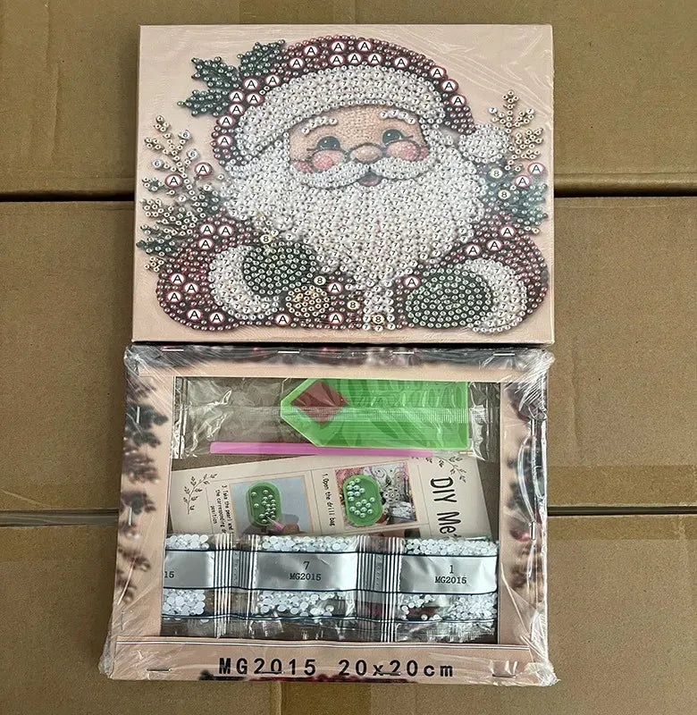Christmas Pearl Art DIY Kit - Turn Tiny Pearls into SpookyCute Magic (20cm*20cm)