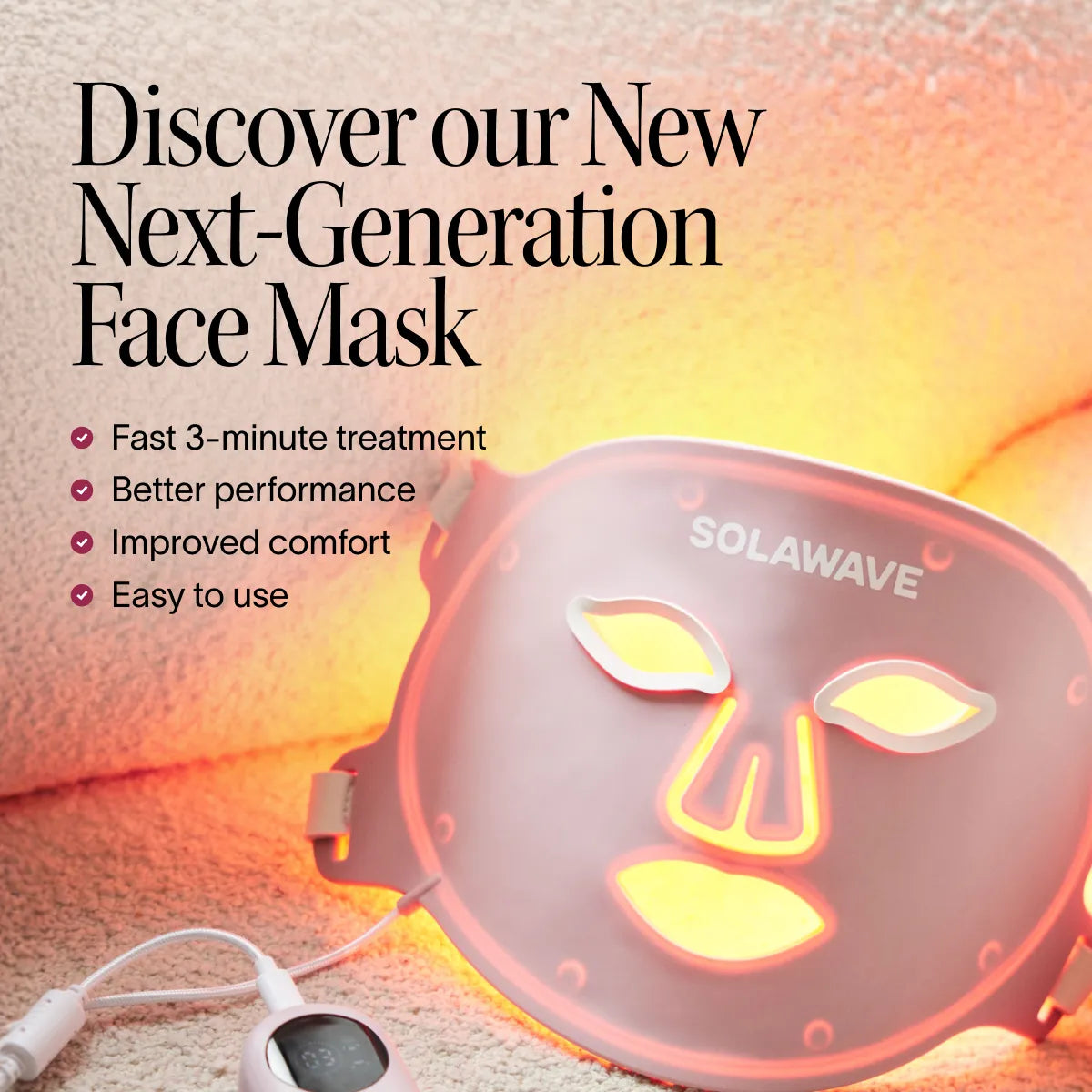 Wrinkle Retreat Pro LED Face Mask with Red, Infrared, Deep Red, and Amber Light Therapy🛒